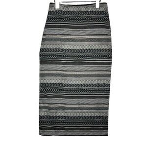 J. Jill Maxi Pencil Skirt Brown Beige Aztec Striped Women’s Small